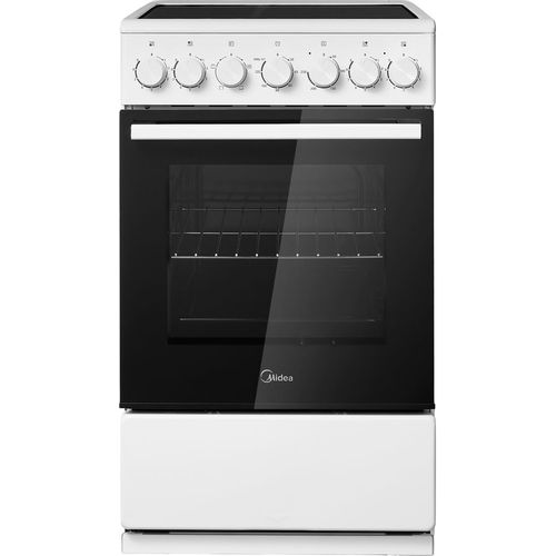 Электрическая плита Midea MFO-M4E20T4E(WH), стеклокерамика, без крышки, белый/черный