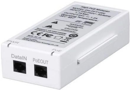 Инжектор PoE Dahua DH-PFT1200 10/100/1000BASE-T 60Вт 100-240В (АС)