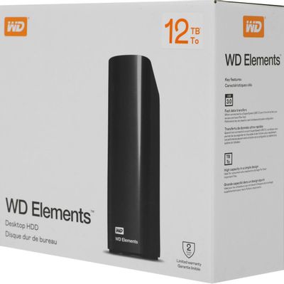12ТБ Внешний диск HDD WD Elements Desktop WDBWLG0120HBK-EESN