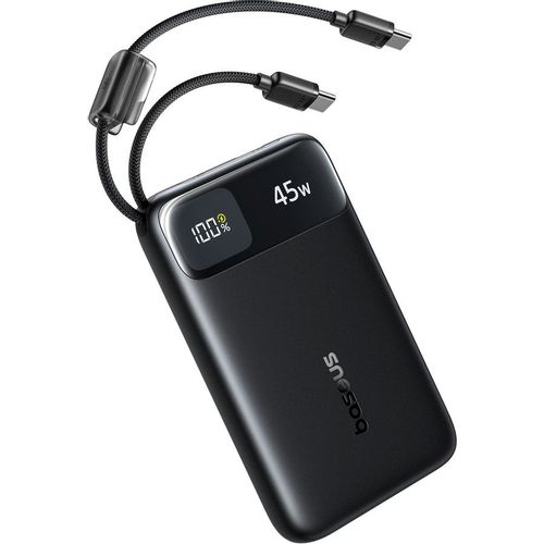 Внешний аккумулятор (Power Bank) BASEUS EnerFill FC11 Digital, 10000мAч, черный [e0031000]