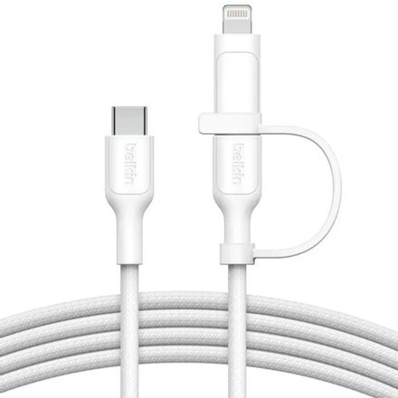 Кабель Belkin CAC003hq1.5MWH,  Lightning (m)/USB Type-C (m) -  USB Type-C (m),  1.5м,  MFI,  белый