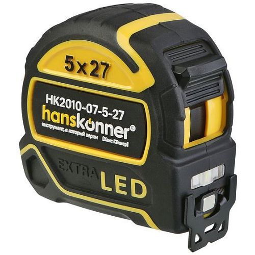 Рулетка строительная HANSKONNER HK2010-07-5-27, 5м x27мм, с магнитным зацепом — цена и наличие Рулетка строительная HANSKONNER HK2010-07-5-27, 5м x27мм, с магнитным зацепом
