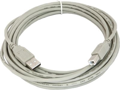 Кабель USB2.0  USB A(m) -  USB B(m),  5м,  серый