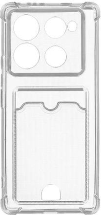 Чехол (клип-кейс) ZIBELINO Silicone Card Holder, для Infinix Note 40 Pro, прозрачный [zsch-inf-n40-pro-4g-cam-trn]