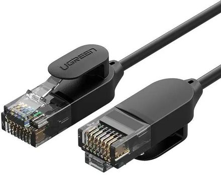 Патч-корд UGREEN NW122 литой (molded), U/UTP, кат.6A, 1м, 4 пары, 32AWG, медь, многожильный, черный