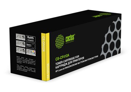 Картридж Cactus CS-CF412A, CF412A, желтый / CS-CF412A