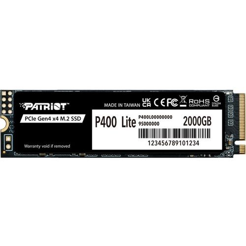 2ТБ SSD накопитель Patriot P400 Lite P400LP2KGM28H M.2 2280, PCIe 4.0 x4, NVMe, M.2