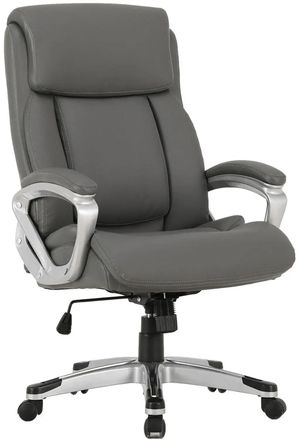 Кресло BRABIX Level EX-527, кожа рециклированная, до 125кг, топ-ган, фиксированные подлокотники, серый