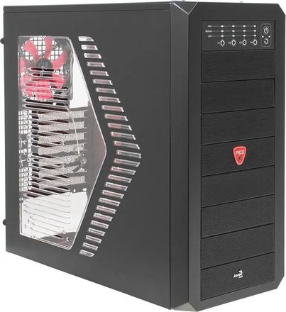 Корпус ATX Aerocool Rs-9 Devil, Midi-Tower, без БП,  черный и красный [en56212]
