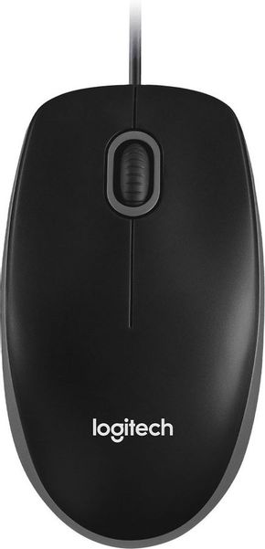 Мышь Logitech B100 for business, оптическая, проводная, USB, черный [910-006605]