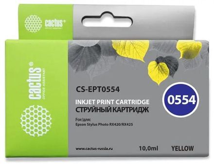 Картридж Cactus CS-EPT0554, T0554, желтый / CS-EPT0554