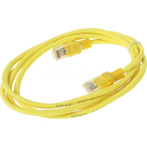 Патч-корд CABLEXPERT PP10-1.5M/Y литой (molded), UTP, кат.5E, 1.5м, 4 пары, 26AWG, 0.02мм, медь, многожильный, желтый