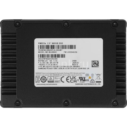 960ГБ Серверный SSD накопитель Samsung MZWL6960HFJA-00AW7 PCIe 5.0 x4, 2.5", TBW - 1752ТБ, DWPD - 1