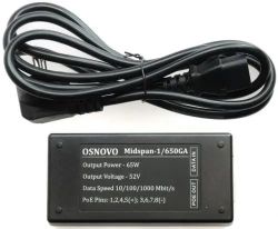Инжектор PoE OSNOVO Midspan-1/650GA 10/100/1000BASE-T 65Вт 100-240В (АС)