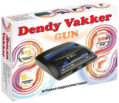 Игровая консоль DENDY +300 игр +световой пистолет, Vakker, 524МБ