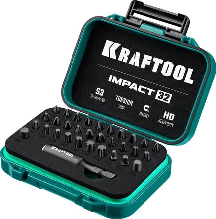 Набор бит Kraftool IMPACT-32,  универсальные,  32шт [26066-h32]
