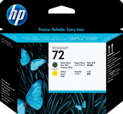Печатающая головка HP 72 C9384A черный матовый/желтый для HP DJ T1100/T610/T1120/T1200/T1118