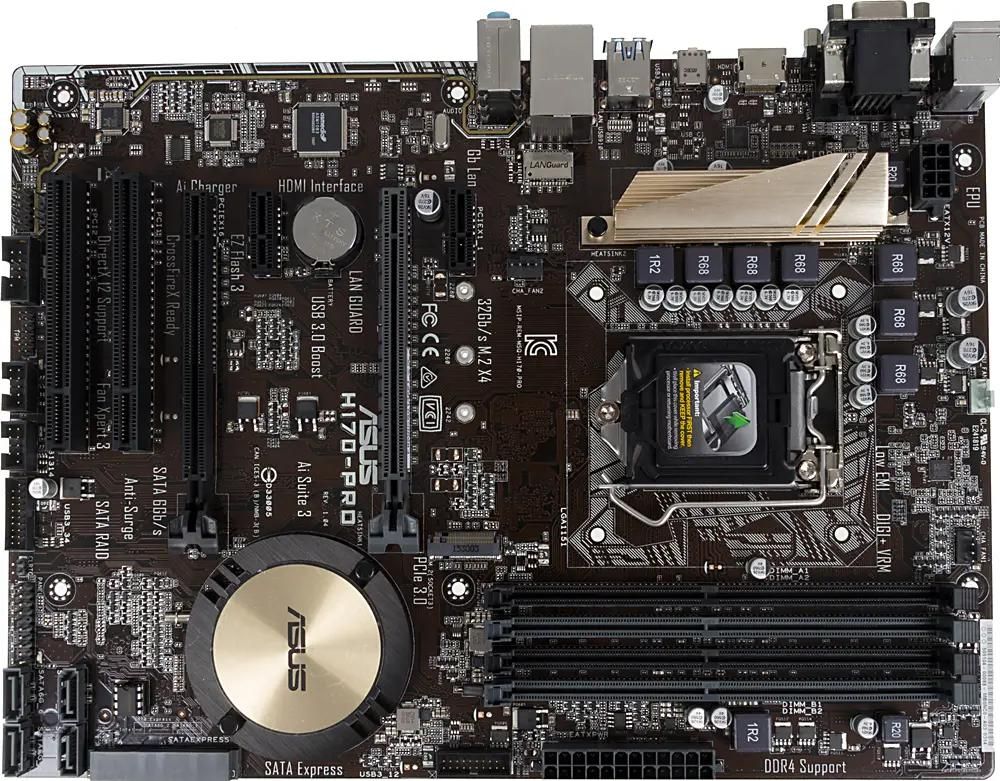 Характеристики Материнская плата ASUS H170-PRO, LGA 1151, Intel H170, ATX,  Ret (326962) смотреть в СИТИЛИНК