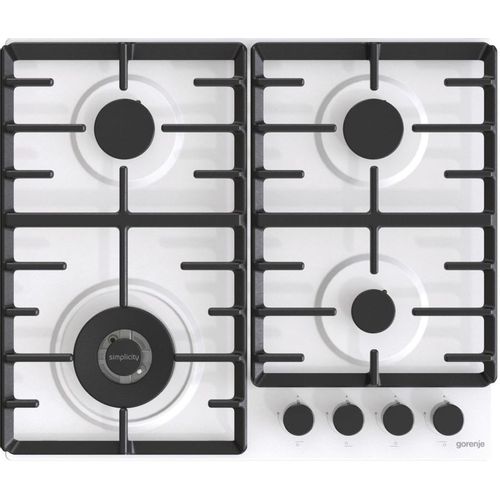 Газовая варочная панель Gorenje GW642SYW, 4 конфорки, эмалированная сталь, белый