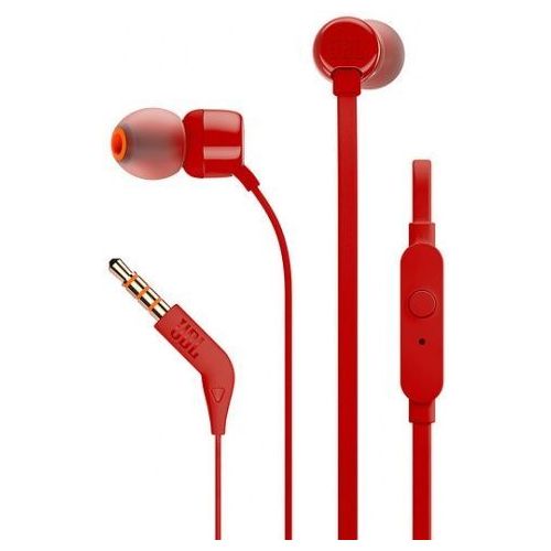 Наушники JBL Tune 110, 3.5 мм, внутриканальные, красный [jblt110red дубль]