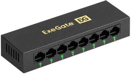 Коммутатор EXEGATE EDES-1008D, неуправляемый, 8 RJ-45, 10/100 Мбит/с [ex298690rus]