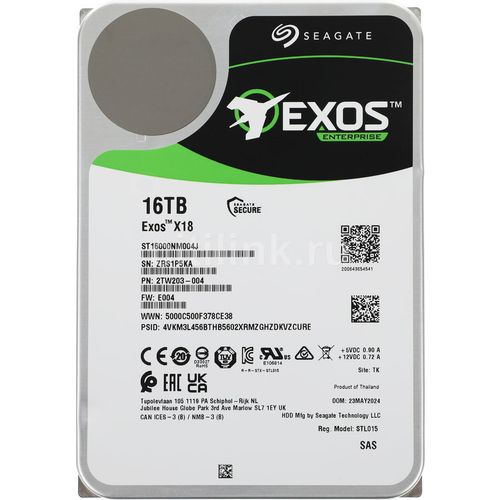 Seagate Seagate Exos X18 16TB HDD 3.5" SAS 12.0 Gb/s