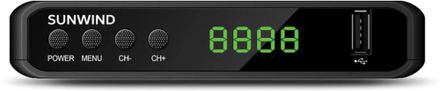 Ресивер DVB-T2 SunWind SUN-DVBT201BK,  черный