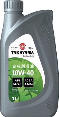 Моторное масло TAKAYAMA SAE SL/CF, 10W-40, 1л, полусинтетическое ...