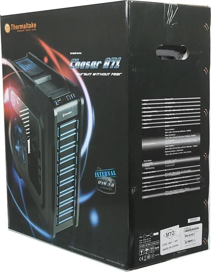 Thermaltake - Chaser A71 - Grande-Tour Boitier PC avec fenêtre (ATX /  Micro-ATX / Extend-ATX) Noir