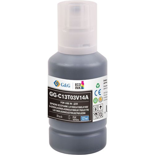 Чернила G&G GG-C13T03V14A 101BK, для Epson, 127мл, черный пигментный
