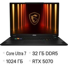 Изображение товара Игровой ноутбук MSI Stealth 16 AI A2HWGG-085XRU 16 OLED Intel RTX 5070 32ГБ SSD