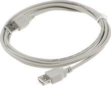 Кабель-удлинитель USB2.0 USB A(m) -  USB A(f),  серый