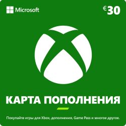 Изображение товара Пополнение игровой валюты Microsoft Xbox 30 EUR EU, регион: Европа Изображение товара Пополнение игровой валюты Microsoft Xbox 30 EUR EU, регион: Европа
