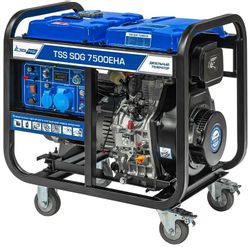 Изображение товара Дизельный генератор ТСС SDG 7500EHA, 220/12 В, 7.5кВт, на колёсах с АКБ [200026]