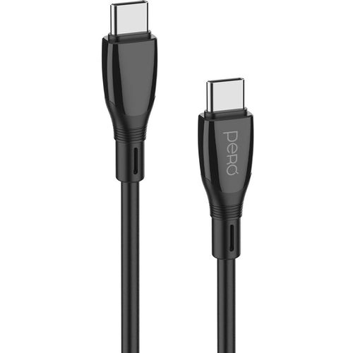 Кабель PERO DC-11, USB Type-C (m) - USB Type-C (m), 2м, 3A, черный [prdc-11tt2mb]