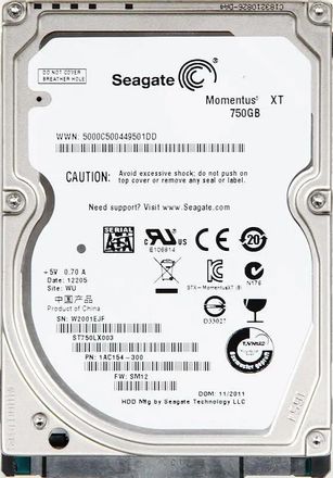 Жесткий диск Seagate Momentus XT ST750LX003,  750ГБ,  HDD,  SATA III,  2.5"