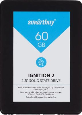 Накопитель SSD Smartbuy SATA-III 60Gb Ignition 2 w110Mb/s 2.5" MLC (SB60GB-IGNT-25SAT3) 