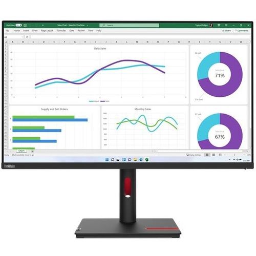 31.5" Монитор Lenovo ThinkVision T32h-30, 2560x1440, IPS, 1хHDMI, 1хDP, черный [63d3gat1uk]