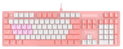 Клавиатура A4TECH Bloody B800 Dual Color,  USB, розовый + белый [b800 pink]