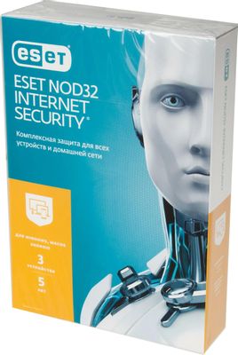 Антивирус ESET NOD32 Internet Security 3 устр 5 лет Новая лицензия BOX [nod32-eis-ns(dnsbox)-5-3]