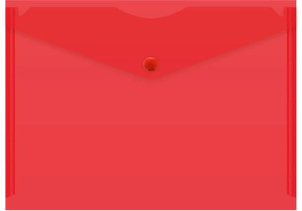 Конверт на кнопке Бюрократ -PK804A5RED, A5 пластик, 0.18мм, красный