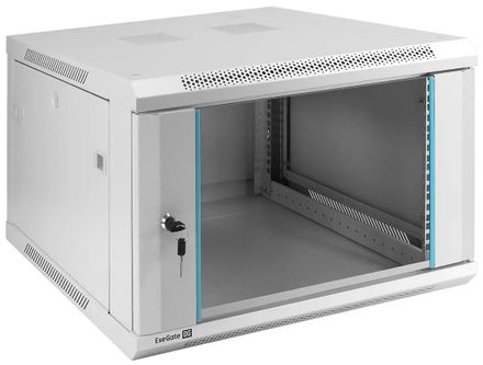 Шкаф коммутационный EXEGATE EC-WM-6U.600 EX298600RUS настенный,  стеклянная передняя дверь,  6U,  600x370x600 мм