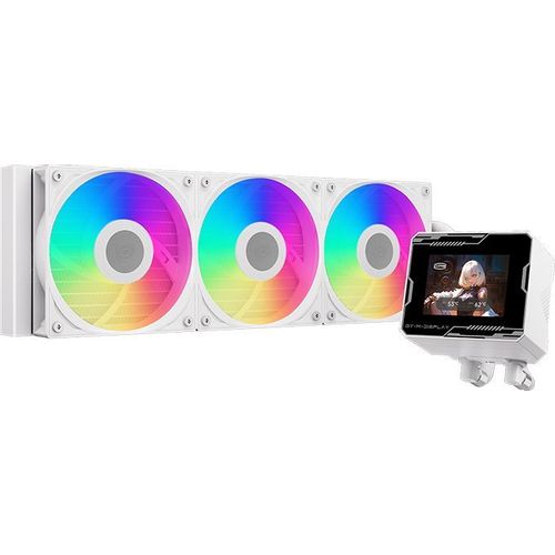 Система водяного охлаждения PCCOOLER GT360M Display, LCD, 4-pin, ARGB, 120мм, белый, retail [gt360m-whawxx-gl]