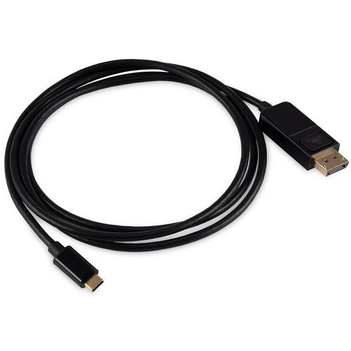 Кабель Buro USB Type-C (m) (прямой) - DisplayPort (m) (прямой), GOLD, круглое, 1.5м, черный [bu-typec-dp-1.5m]