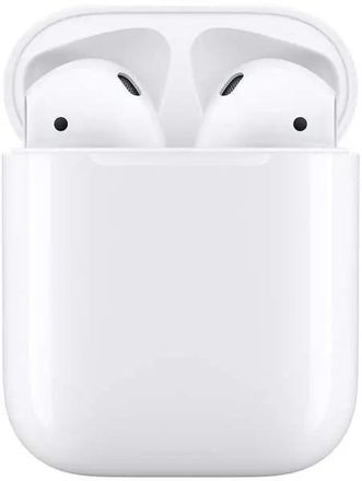 Наушники Apple AirPods 2 A2032,A2031,A1602, with Charging Case, Bluetooth, вкладыши, белый [mv7n2ru/a]
