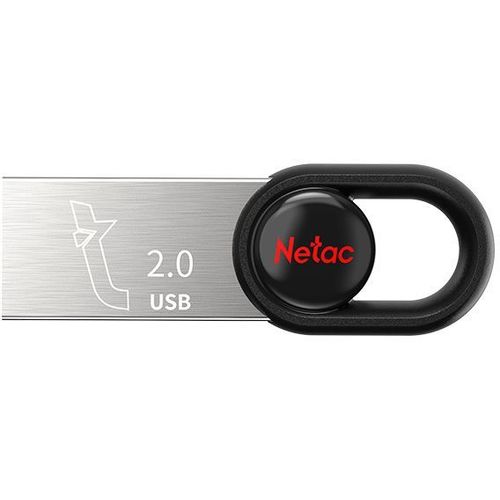 Флешка USB NETAC UM2 32ГБ, USB2.0, серебристый и черный [nt03um2n-032g-20bk]