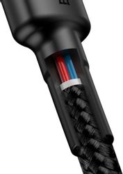 Кабель BASEUS Cafule flash, USB Type-C (m) - USB Type-C (m), 2м, черный / серый