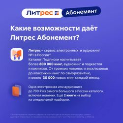 Подписка Литрес абонемент на 12 месяцев