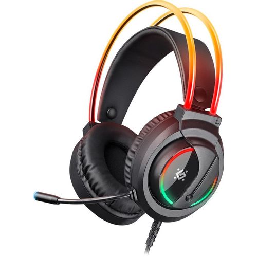 Гарнитура игровая Defender Flame, для компьютера и игровых консолей, накладные, проводные, черный [64555]