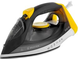 Утюг BRAYER BR4003GY, с паровым ударом, серый и желтый
